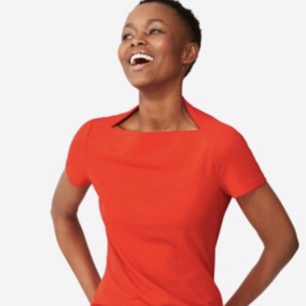 (Available until 3/31) Kate Spade Saturday Red Boat Neck Top US M